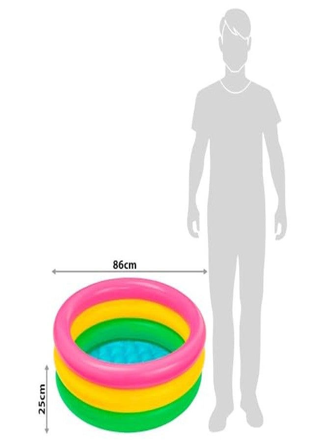GONIPIMI Swimming Pool for Kids | Inflatable Sunset Glow Round Colourful Ring Baby Pool Portable Baby Bath tub | Indoor & Outdoor Swimming Pool for Kids (Multi Color) (34 inch, 3ft) - Image 3